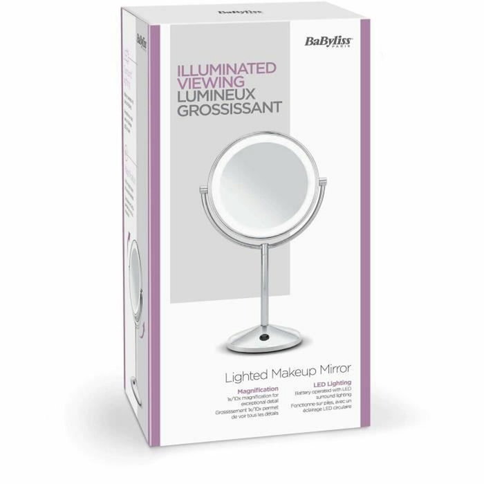 Babyliss Espejo de Maquillaje LED 9436E Cromado con 10x de Aumento Babyliss Espejo de Maquillaje LED 9436E Cromado con 10x de Aumento