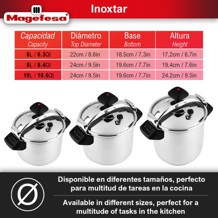 MAGEFESA Olla a presión INOXSTAR 6 litros de acero