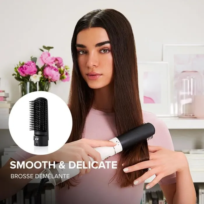 Bellissima Air Wonder Cepillo Soplador Iónico - Cepillo Secador Volumen Calentado con 8 Accesorios y Cerámica de Queratina