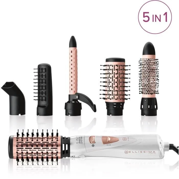 Bellissima My Pro GH18 1100 Cepillo Soplador Profesional con Puntas de Cerámica Sistema Dry & Style 5 en 1