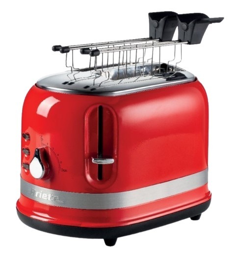 Ariete Tostadora Moderna de 2 Ranuras con Pinzas, Rojo
