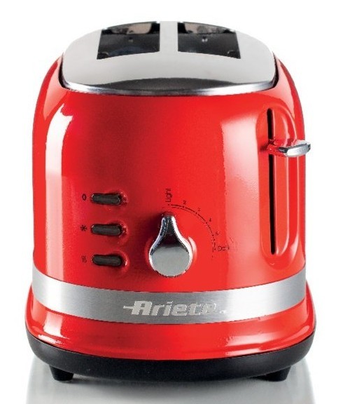 Ariete Tostadora Moderna de 2 Ranuras con Pinzas, Rojo