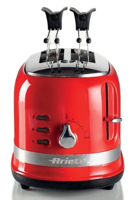 Ariete Tostadora Moderna de 2 Ranuras con Pinzas, Rojo