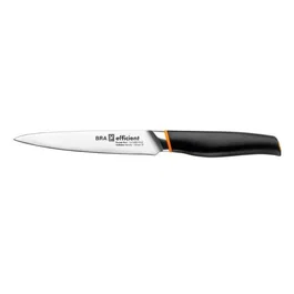 Bra Efficient Cuchillo para Verduras A198002, Hoja 13cm Acero Inoxidable Molibdeno Vanadio, Mango Ergronómico en Ángulo Negro