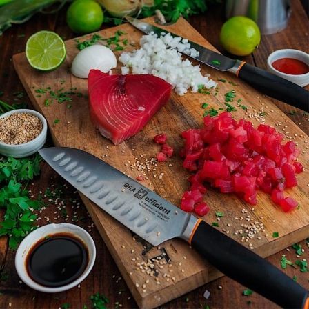 Bra Cuchillo Santoku Efficient A198003 Hoja 130mm Acero Inoxidable Molibdeno Vanadio