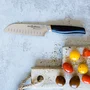 BRA Efficient A198003 - Cuchillo Santoku de cocina, hoja 13 cm de acero inoxidable, mango negro de polipropileno, 1 pieza