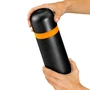 BRA Enjoy Efficient A198104 Termo de acero inoxidable para líquidos 500ml/0.5L, mantiene caliente 12h y frío 24h, negro y naranja, con base antideslizante
