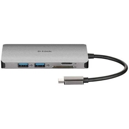 D-Link DUB-M810 Hub USB-C con Thunderbolt 3, HDMI 4K, RJ45 y Lector de Tarjetas Gris