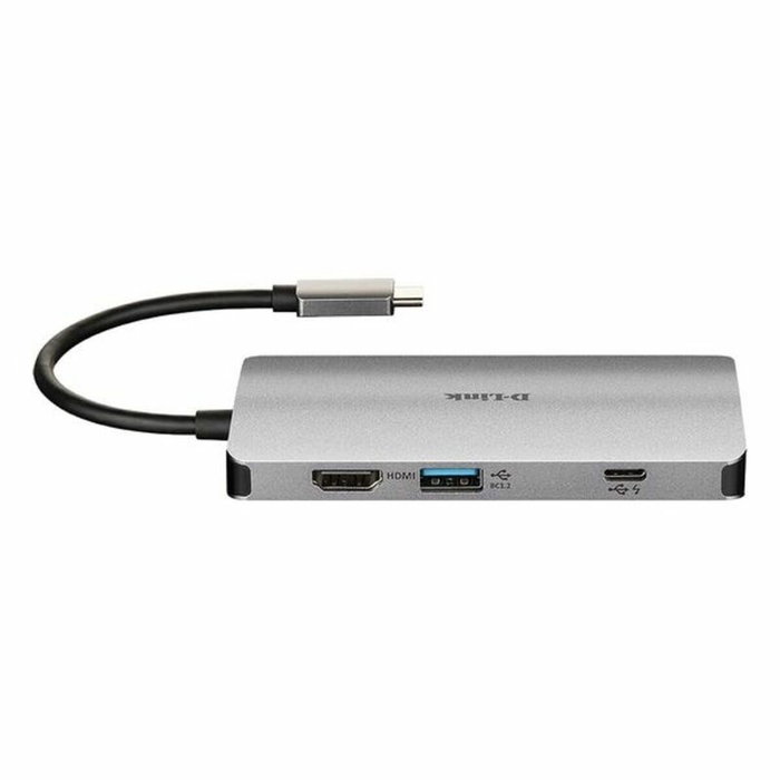 D-Link DUB-M810 Hub USB-C 8 en 1 con HDMI 4K, Ethernet y Carga 100W, Gris