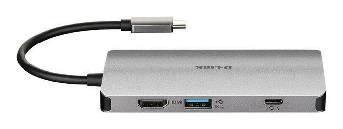 D-Link DUB-M810 Hub USB-C 8 en 1 con HDMI 4K, Ethernet y Carga 100W, Gris