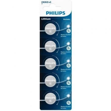 Philips CR2025P5/01B Pack 5 Pilas Botón Litio 3V Philips CR2025P5/01B Pack 5 Pilas Botón Litio 3V