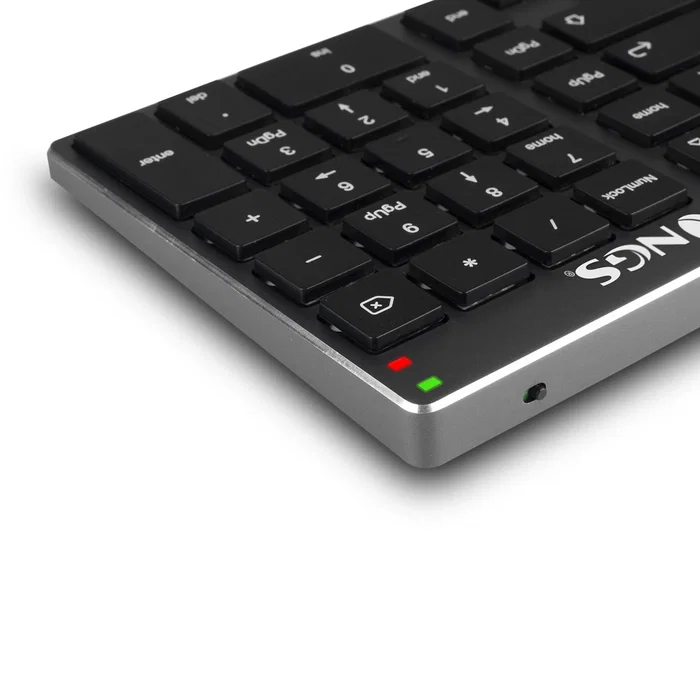 NGS Fortune-BT Teclado Inalámbrico Multidispositivo Bluetooth 5.0 Recargable Gris. Diseño Slim y Teclas X-Type Silenciosas de Aluminio
