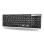 NGS Fortune-BT Teclado Inalámbrico Multidispositivo Bluetooth 5.0 Recargable Gris. Diseño Slim y Teclas X-Type Silenciosas de Aluminio