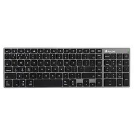 NGS Fortune-BT Teclado Inalámbrico Multidispositivo Bluetooth 5.0 Recargable Gris. Diseño Slim y Teclas X-Type Silenciosas de Aluminio