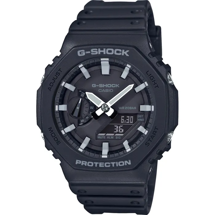 G-SHOCK Reloj GA-2100-1A1ER Resistente a Golpes Multifunción Negro Resina Carbono