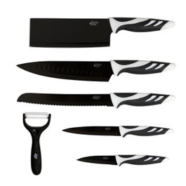 Cecotec Juego de Cuchillos Swiss Chef Negro 6 Piezas