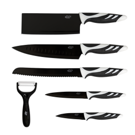 Cecotec Juego de Cuchillos Swiss Chef Negro 6 Piezas