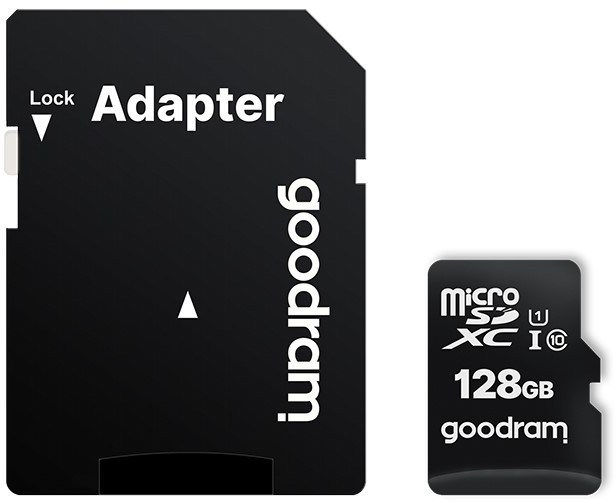 Goodram Tarjeta de Memoria MicroSDXC UHS-I Clase 10 128GB M1AA-1280R12 con Adaptador SD Goodram Tarjeta de Memoria MicroSDXC UHS-I Clase 10 128GB M1AA-1280R12 con Adaptador SD