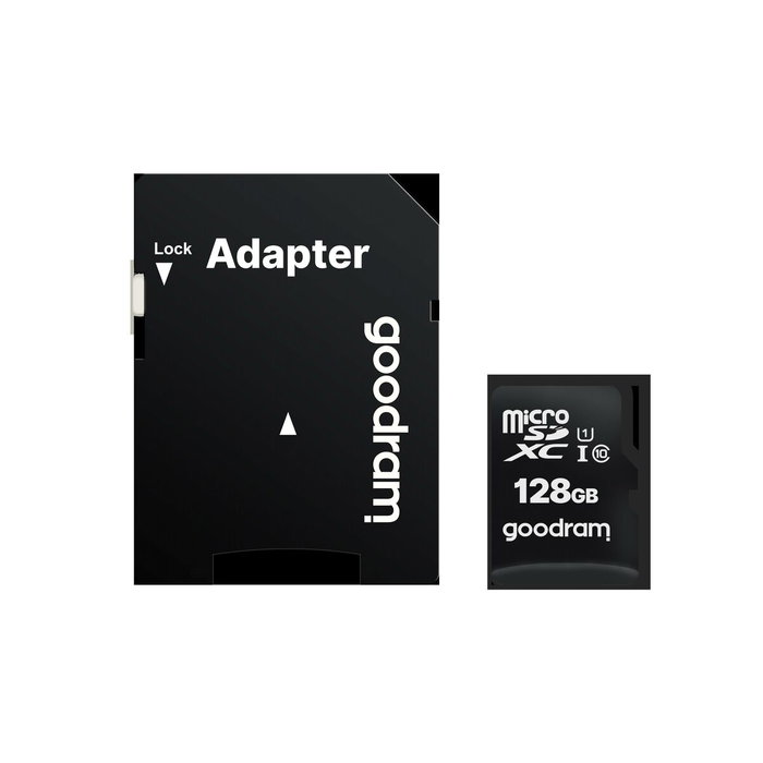 Goodram Tarjeta de Memoria MicroSDXC UHS-I Clase 10 128GB M1AA-1280R12 con Adaptador SD Goodram Tarjeta de Memoria MicroSDXC UHS-I Clase 10 128GB M1AA-1280R12 con Adaptador SD