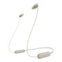 Sony WI-C100 Auriculares Inalámbricos Neckband Bluetooth 5.0, Tecnología DSEE, 25h Batería, Resistencia IPX4, Almohadillas Incluidas, Color Beige