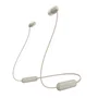 Sony WI-C100 Auriculares Inalámbricos Intrauditivos Bluetooth con Micrófono, Batería hasta 25h, Resistente al Sudor IPX4, Beige
