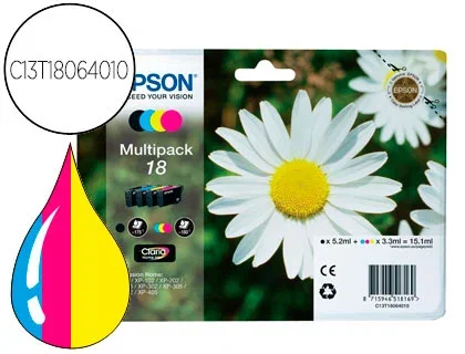Epson Multipack Claria Home nº18 (T1806) Negro, Cian, Magenta, Amarillo