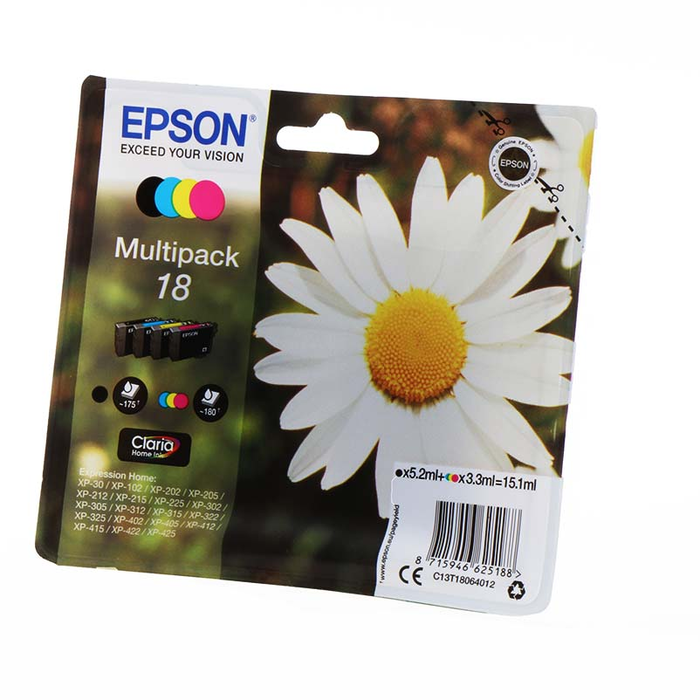 Epson Multipack Claria Home nº18 (T1806) Negro, Cian, Magenta, Amarillo