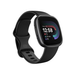 Fitbit Versa 4 Reloj Inteligente Black/Graphite, Monitor de Actividad Diaria, GPS Integrado, Google Maps y Google Wallet