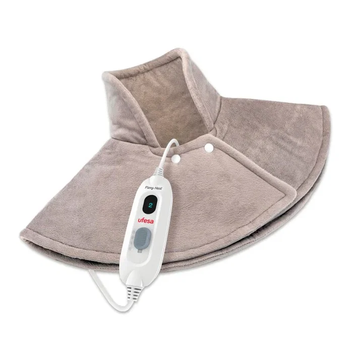 Ufesa Flexy Heat NC Complex Almohadilla Eléctrica Cervical 100W 60x62 cm - 3 Niveles de Calor, Lavable, Autostop, Alivia Dolores Musculares
