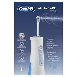 Oral-B AquaCare 4 Irrigador Oral Inalámbrico con Reservorio, Cepillo Oscilante, Blanco