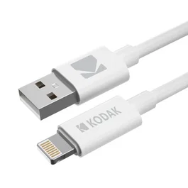Kodak 30425996 Cable USB A a Lightning 1 metro (1 m) Blanco para iPhone / iPad, USB-A Macho a Lightning Macho, Alta Velocidad 480 Mbps, Carga y Sincronización