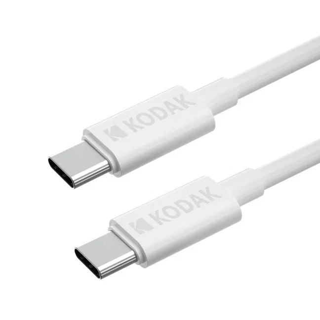 Kodak Cable USB C a USB C 1m, Blanco, Velocidad de Transferencia 480 Mbps, 30425972