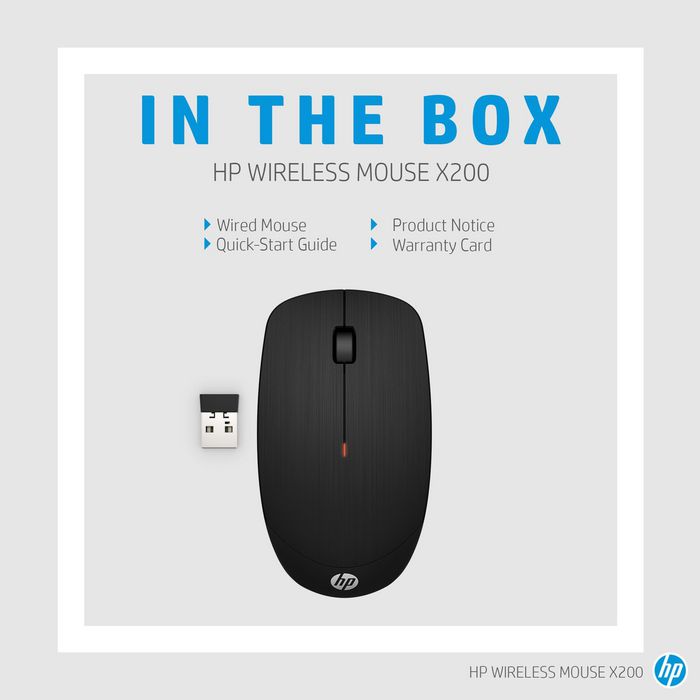 HP Ratón Inalámbrico X200 Diseño Ergonómico Puerto USB
