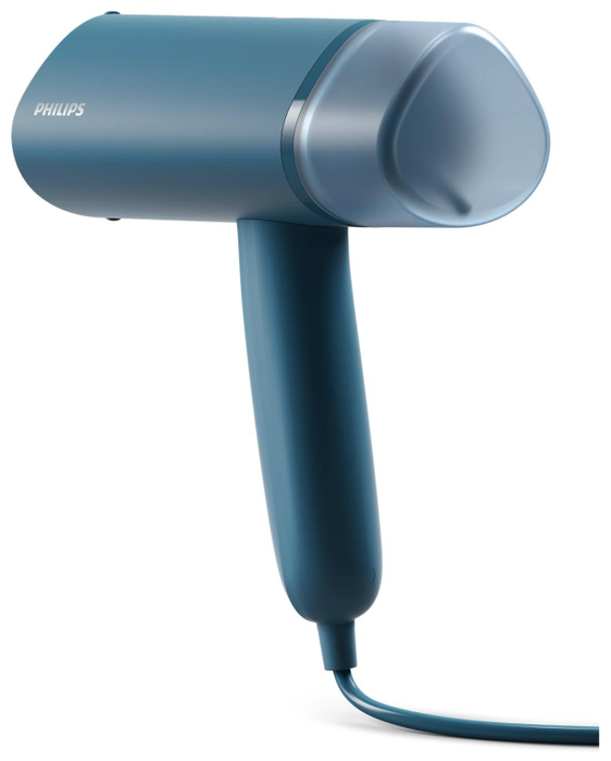 Philips Vaporera de Mano Serie 3000 STH3000/20, 1000W, Compacta y Plegable, 100 ml, Lista en 30 s, Azul Reno Blue, Elimina el 99,9% de Bacterias
