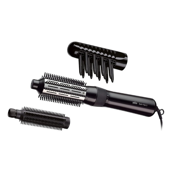 Braun AS330 Cepillo de Aire Caliente para Todo Tipo de Pelo, Efecto Alisado y Rizado, Uso en Cabello Seco/Mojado, 400W, Negro