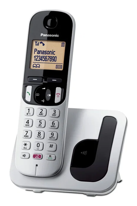 Panasonic KX-TGC250SPS - Teléfono Inalámbrico DECT para Escritorio, con Bloqueo de Llamadas, Identificador de Llamadas, Altavoz y Pantalla LCD - Negro/Gris