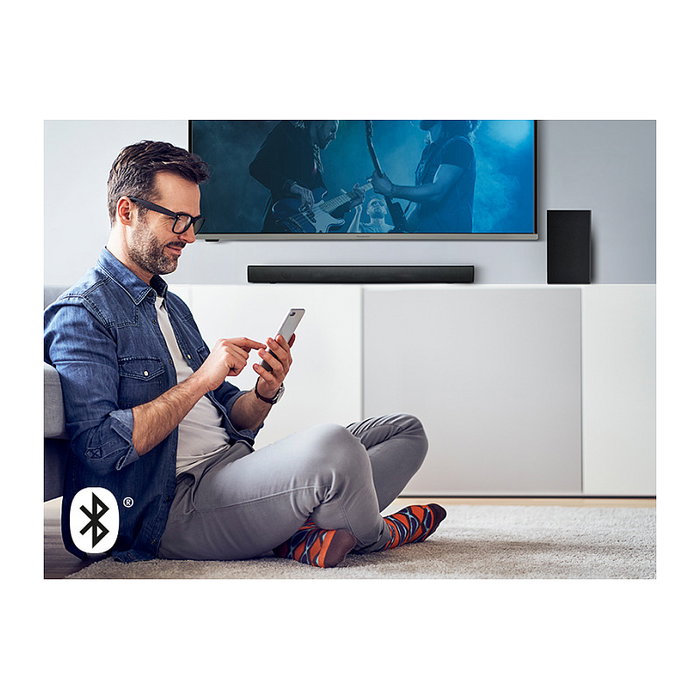 Panasonic Soundbar SC-HTB150EGK 2.1 Canales 100 W con Subwoofer Inalámbrico, Bluetooth 5.0, 1x HDMI ARC, Negro - Modelo SC-HTB150