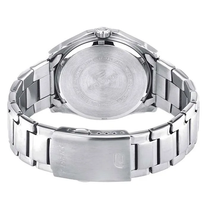 Casio EF129D2AVEF Reloj Analógico para Hombre de Acero Inoxidable con Dial Azul, Brazalete Azul y Gris, Resistente al Agua