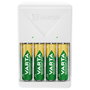 Varta Cargador de Pilas para 2 o 4 AA/AAA con 4 Pilas AA 2100 mAh