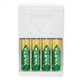 Varta 57657101451 Cargador Pilas 2 o 4 AA/AAA y 4xAA 2100 mAh, Carga Lenta, Voltaje Universal