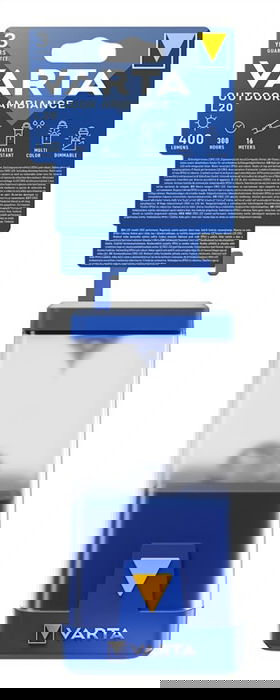 Varta Linterna de Camping L20 17666101111 LED Exterior, Lámpara Portátil Resistente al Agua IPX4, Modos de Color