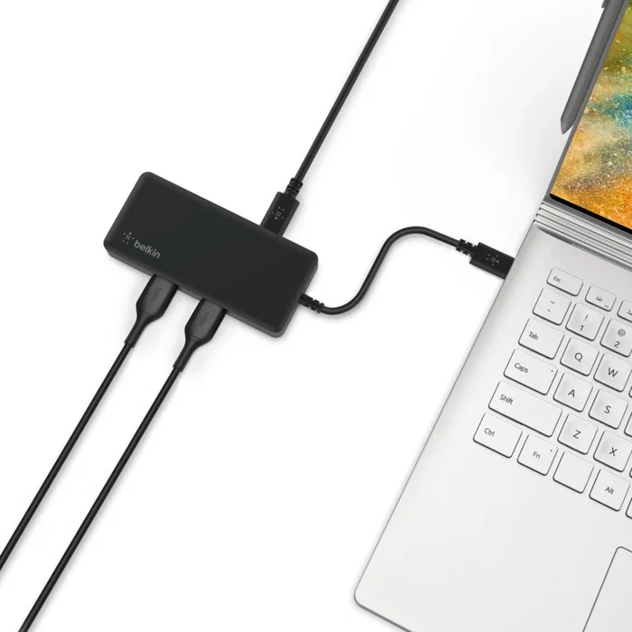 Belkin INC008btBK Adaptador Multipuerto USB-C 5 en 1 con Puerto HDMI 4K 60Hz, Gigabit Ethernet, 2x USB-A 3.1, USB-C, USB Power Delivery 86W