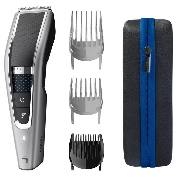 Philips HC5650/15 Cortapelos Serie 5000, Negro y Plata
