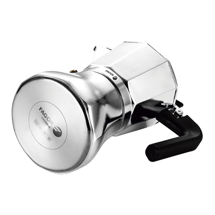 Fagor Cafetera Cupy 6 tazas Aluminio para Inducción, Aptas para Todo Tipo de Fuegos, Cromado