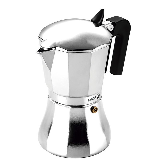 Fagor Cafetera Cupy Aluminio 12 Tazas Base Inducción Cromado Fagor Cafetera Cupy Aluminio 12 Tazas Base Inducción Cromado