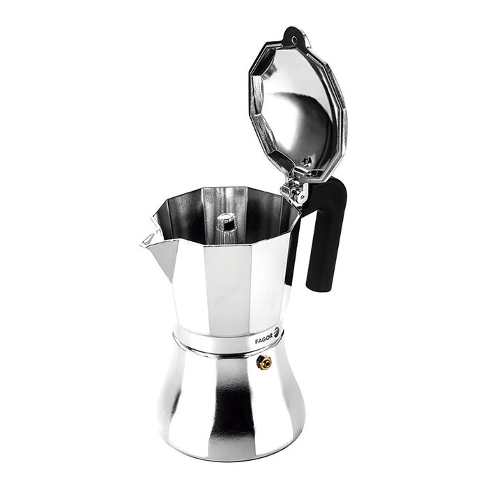 Fagor Cafetera Cupy Aluminio 12 Tazas Base Inducción Cromado Fagor Cafetera Cupy Aluminio 12 Tazas Base Inducción Cromado