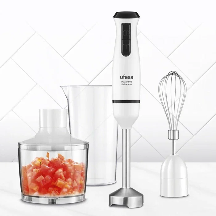 Batidora de mano ufesa 70105523 pulsar 600 deluxe max 600ml 600w blanco / negro Batidora de mano ufesa 70105523 pulsar 600 deluxe max 600ml 600w blanco / negro