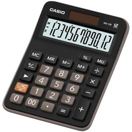 Casio Calculadora De Oficina Sobremesa DX-12B-BK 12 Dígitos Negro