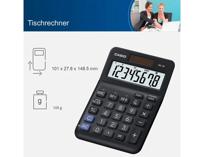 Casio MS-8F Calculadora de Sobremesa 8 Dígitos Negro