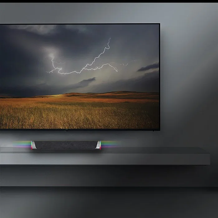 Woxter Big Bass 320 Barra de Sonido Estéreo RGB 2.0 canales 20W con Cable 3.5mm para TV, PC, Videoconsolas, Smartphones - Negro y Gris